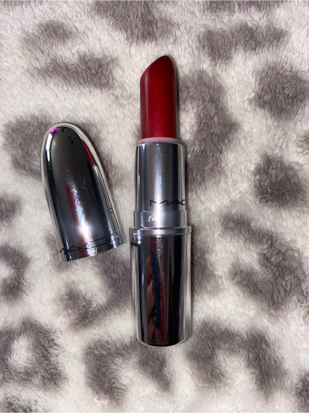 MAC Cosmetics Red Metallic Lipstick - Straight Fire
